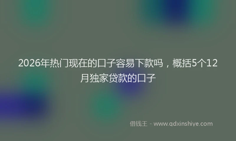2026年热门现在的口子容易下款吗,概括5个12月独家贷款的口子
