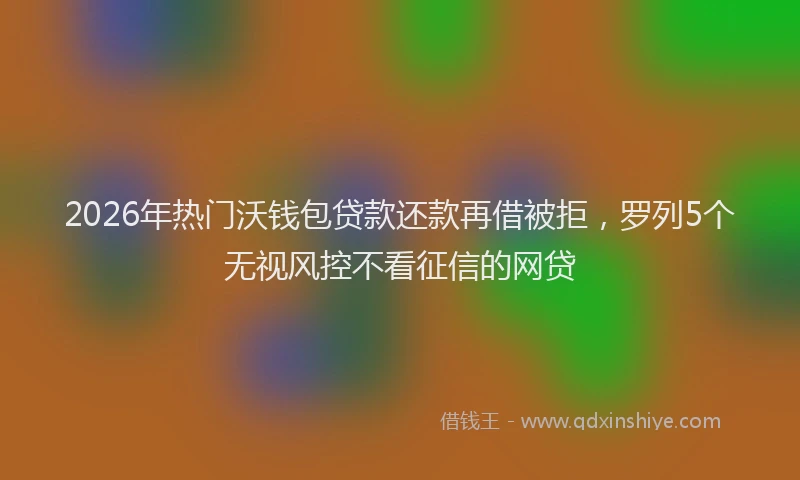 2026年热门沃钱包贷款还款再借被拒，罗列5个无视风控不看征信的网贷