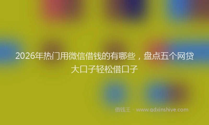 2026年热门用微信借钱的有哪些，盘点五个网贷大口子轻松借口子