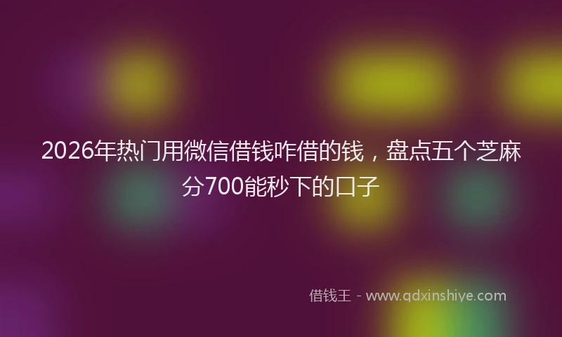 2026年热门用微信借钱咋借的钱，盘点五个芝麻分700能秒下的口子