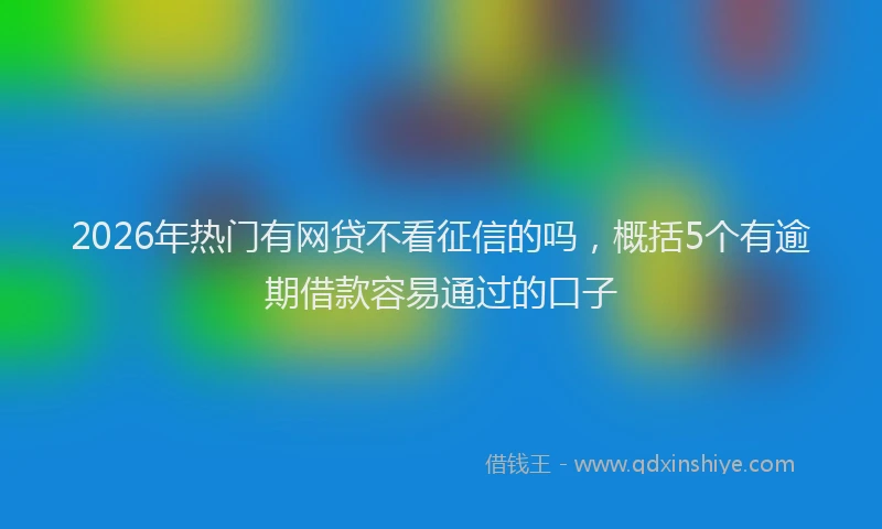 2026年热门有网贷不看征信的吗，概括5个有逾期借款容易通过的口子