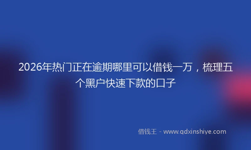 2026年热门正在逾期哪里可以借钱一万，梳理五个黑户快速下款的口子