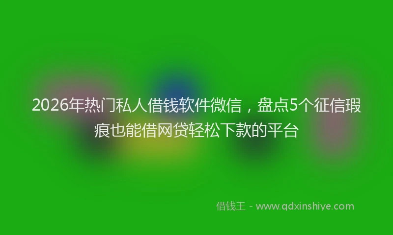 2026年热门私人借钱软件微信，盘点5个征信瑕疵也能借网贷轻松下款的平台