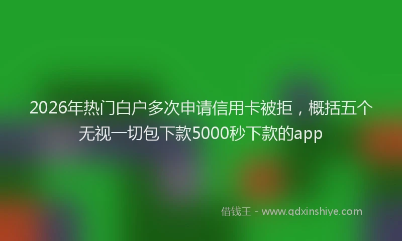 2026年热门白户多次申请信用卡被拒，概括五个无视一切包下款5000秒下款的app