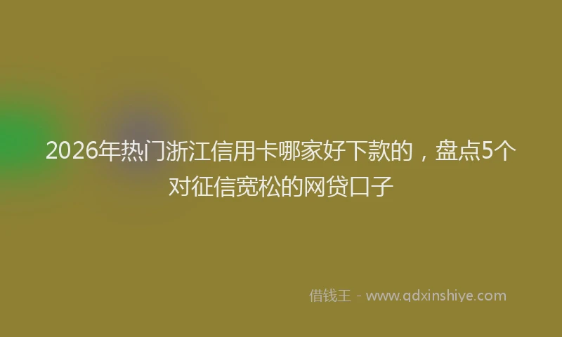 2026年热门浙江信用卡哪家好下款的，盘点5个对征信宽松的网贷口子