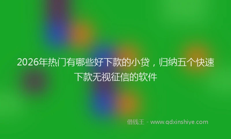 2026年热门有哪些好下款的小贷，归纳五个快速下款无视征信的软件
