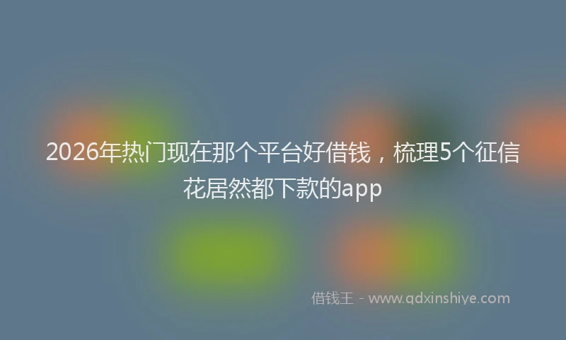 2026年热门现在那个平台好借钱，梳理5个征信花居然都下款的app