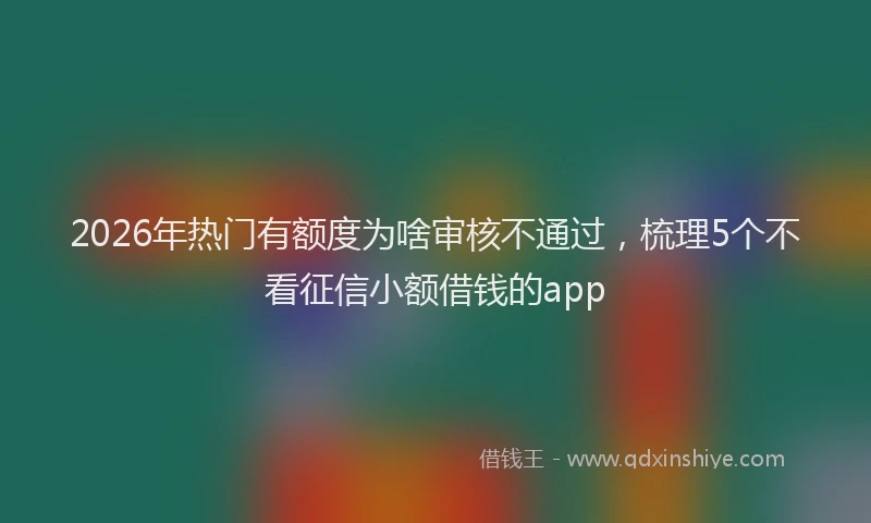 2026年热门有额度为啥审核不通过，梳理5个不看征信小额借钱的app