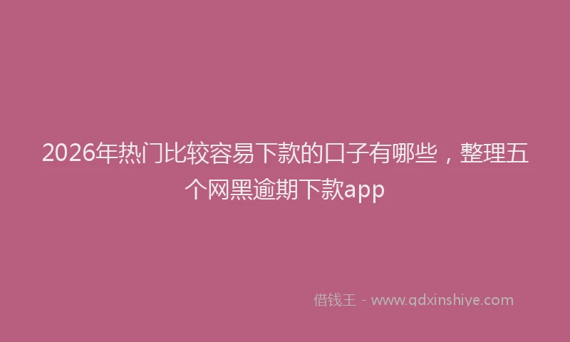 2026年热门比较容易下款的口子有哪些，整理五个网黑逾期下款app