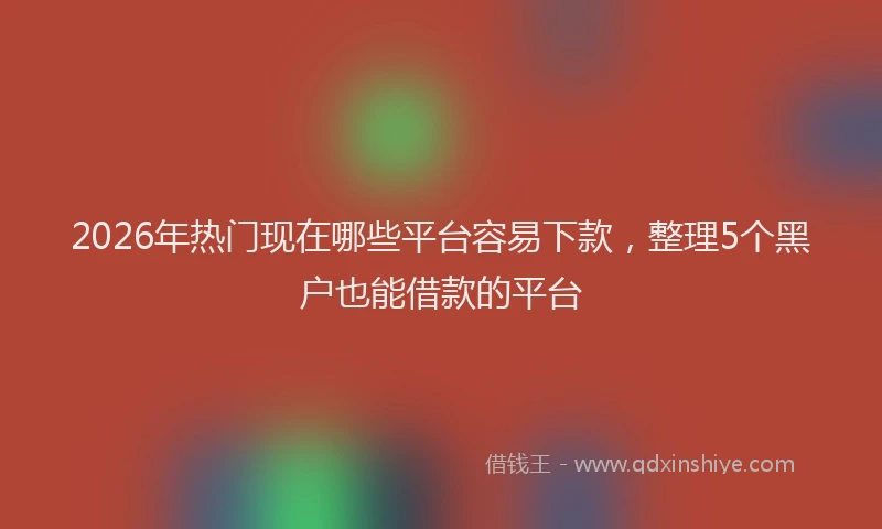 2026年热门现在哪些平台容易下款，整理5个黑户也能借款的平台