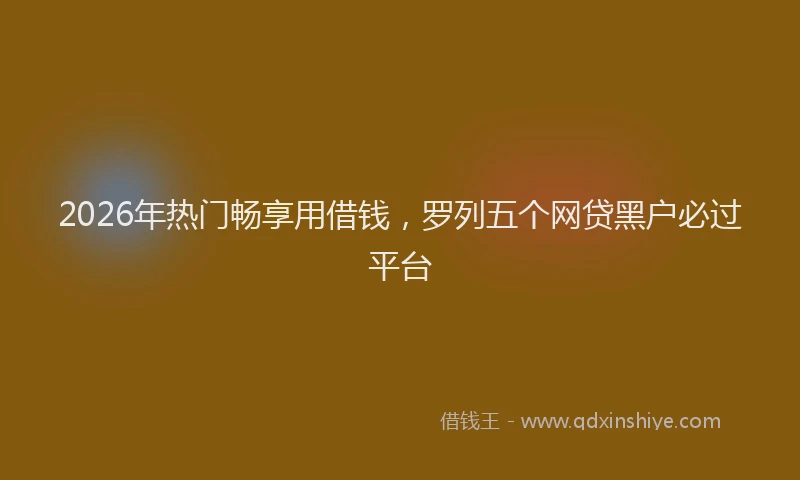 2026年热门畅享用借钱，罗列五个网贷黑户必过平台