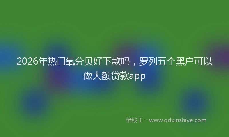 2026年热门氧分贝好下款吗，罗列五个黑户可以做大额贷款app
