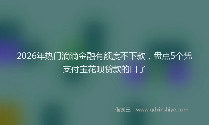 2026年热门滴滴金融有额度不下款，盘点5个凭支付宝花呗贷款的口子