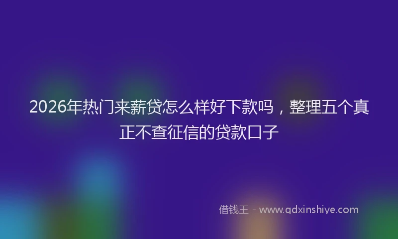 2026年热门来薪贷怎么样好下款吗，整理五个真正不查征信的贷款口子