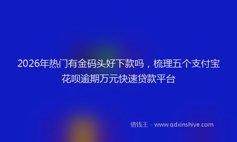 2026年热门有金码头好下款吗，梳理五个支付宝花呗逾期万元快速贷款平台