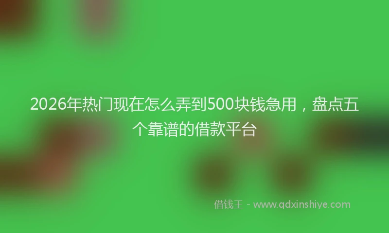 2026年热门现在怎么弄到500块钱急用，盘点五个靠谱的借款平台