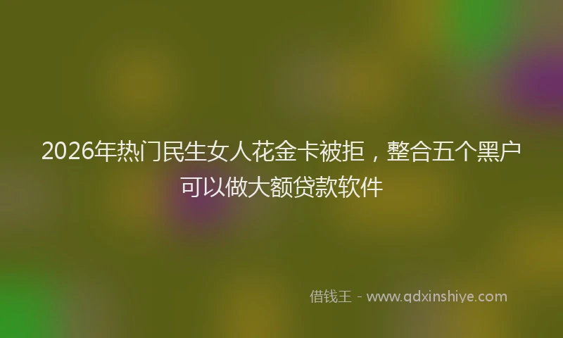 2026年热门民生女人花金卡被拒，整合五个黑户可以做大额贷款软件