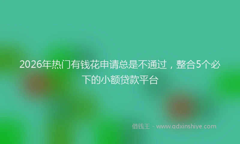 2026年热门有钱花申请总是不通过，整合5个必下的小额贷款平台