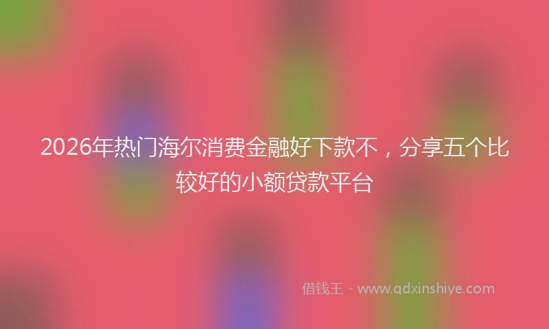 2026年热门海尔消费金融好下款不，分享五个比较好的小额贷款平台