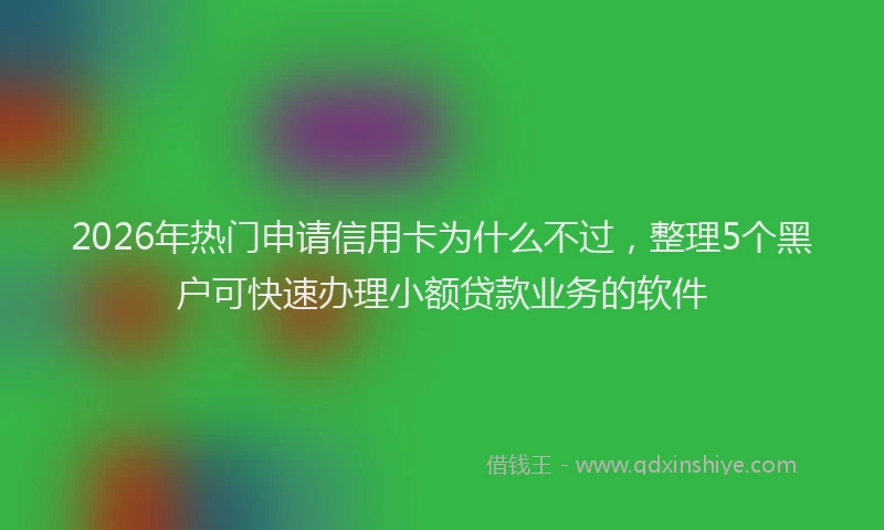 2026年热门申请信用卡为什么不过，整理5个黑户可快速办理小额贷款业务的软件