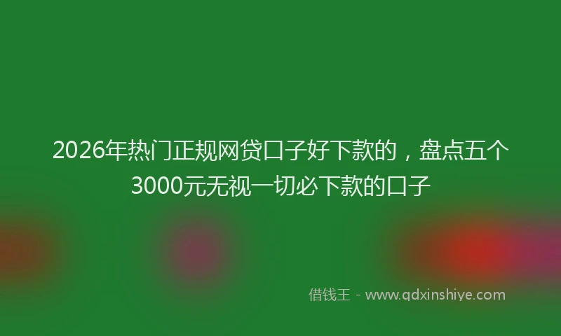 2026年热门正规网贷口子好下款的，盘点五个3000元无视一切必下款的口子