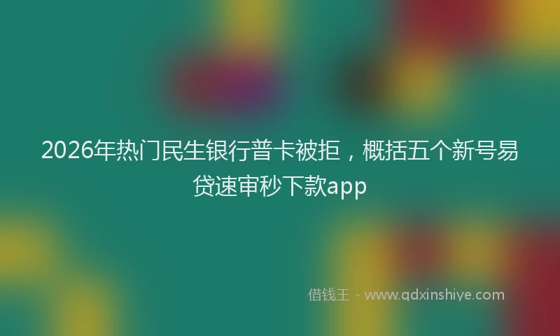 2026年热门民生银行普卡被拒，概括五个新号易贷速审秒下款app