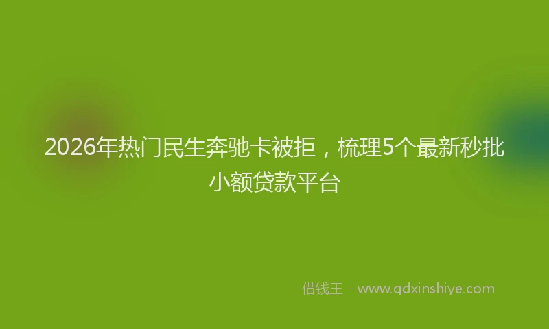 2026年热门民生奔驰卡被拒，梳理5个最新秒批小额贷款平台
