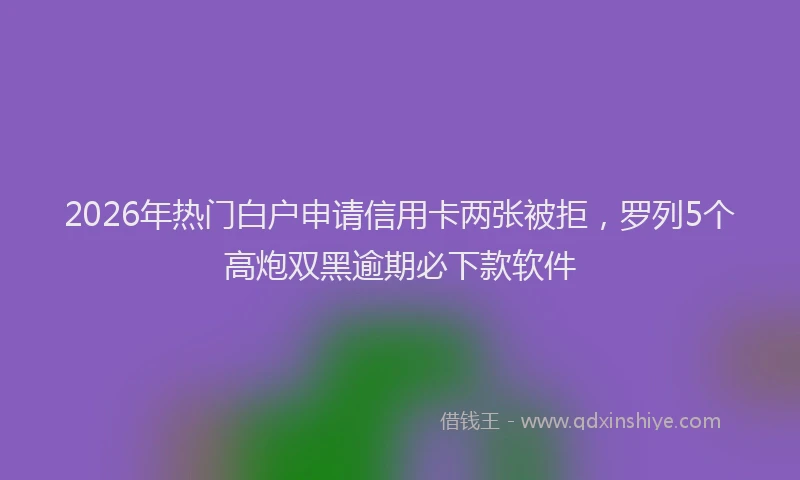 2026年热门白户申请信用卡两张被拒，罗列5个高炮双黑逾期必下款软件