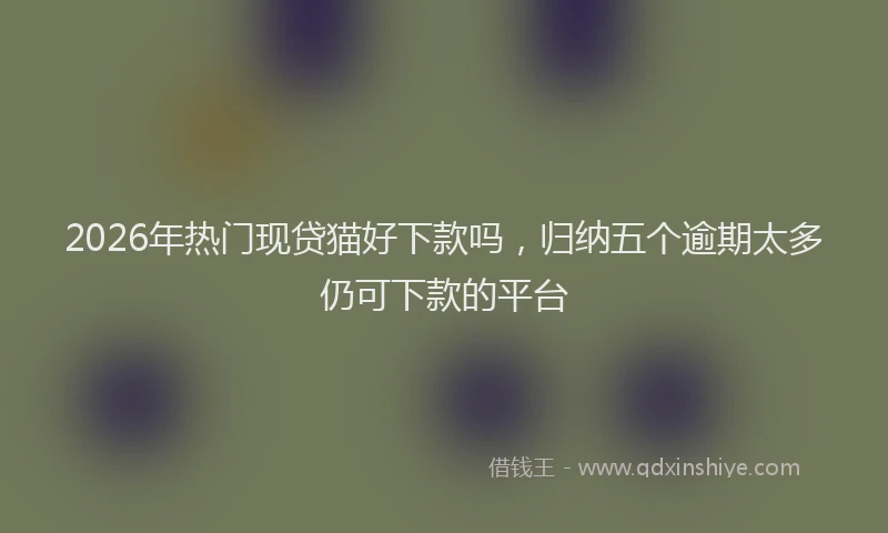 2026年热门现贷猫好下款吗，归纳五个逾期太多仍可下款的平台