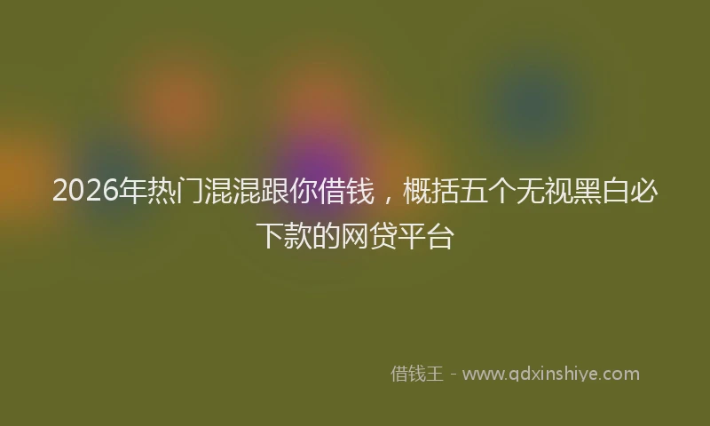 2026年热门混混跟你借钱，概括五个无视黑白必下款的网贷平台