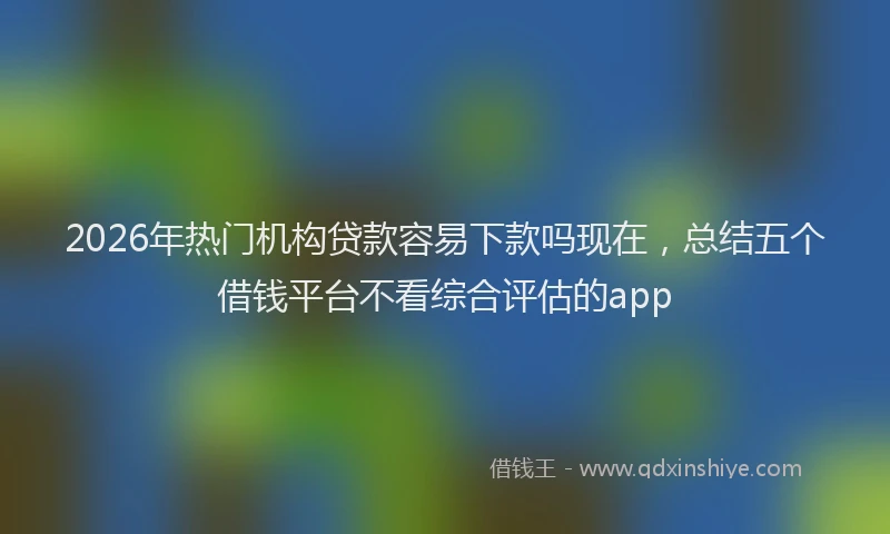 2026年热门机构贷款容易下款吗现在，总结五个借钱平台不看综合评估的app
