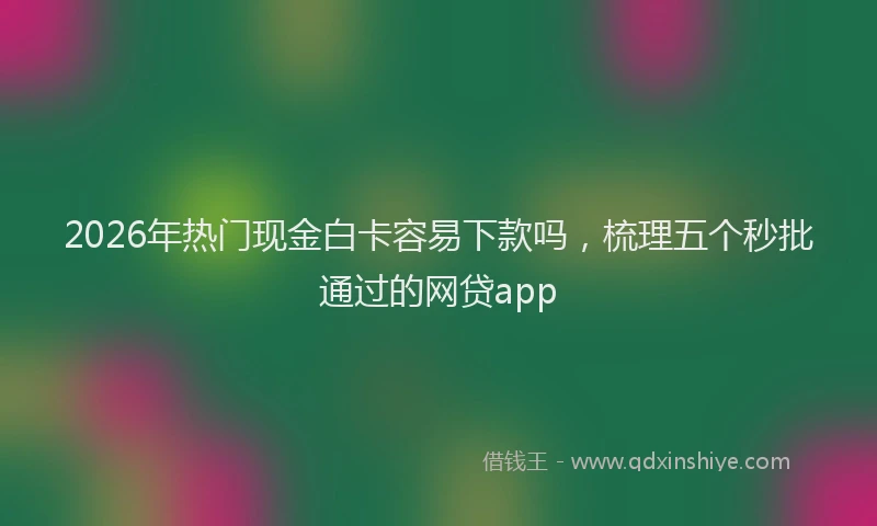2026年热门现金白卡容易下款吗，梳理五个秒批通过的网贷app