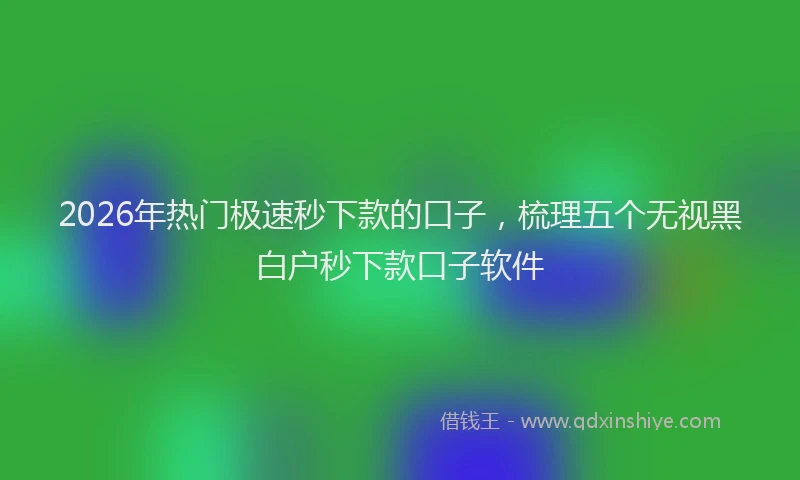 2026年热门极速秒下款的口子，梳理五个无视黑白户秒下款口子软件