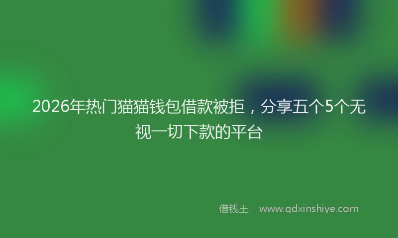 2026年热门猫猫钱包借款被拒，分享五个5个无视一切下款的平台