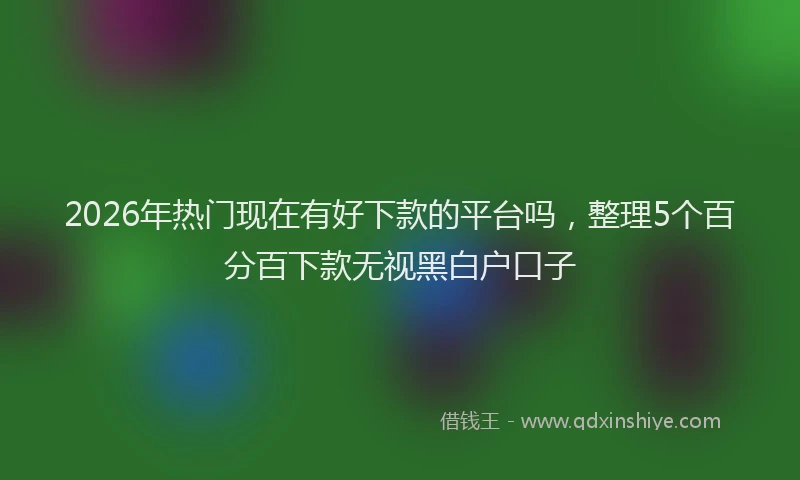2026年热门现在有好下款的平台吗，整理5个百分百下款无视黑白户口子