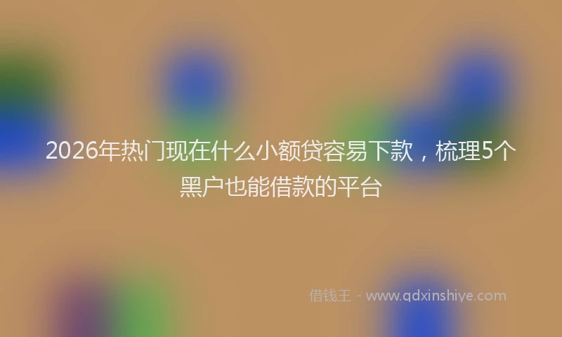 2026年热门现在什么小额贷容易下款，梳理5个黑户也能借款的平台