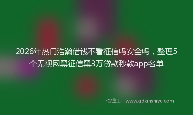 2026年热门浩瀚借钱不看征信吗安全吗，整理5个无视网黑征信黑3万贷款秒款app名单