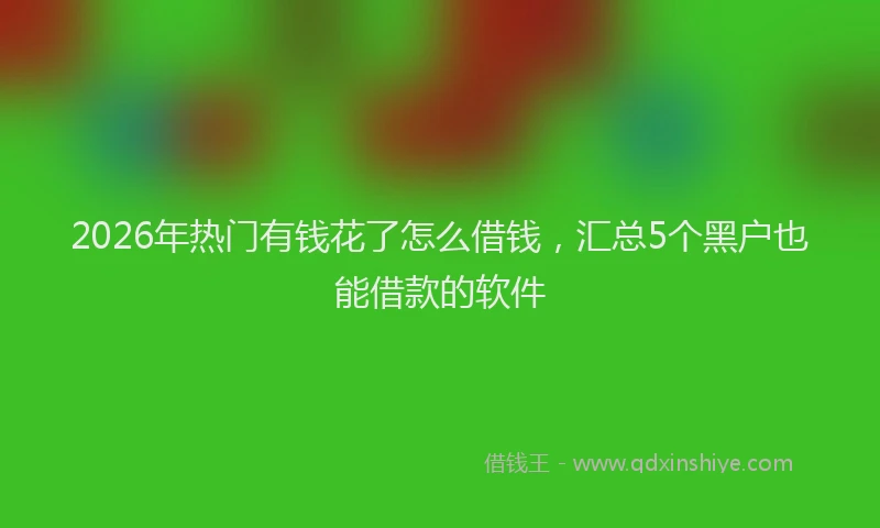 2026年热门有钱花了怎么借钱，汇总5个黑户也能借款的软件