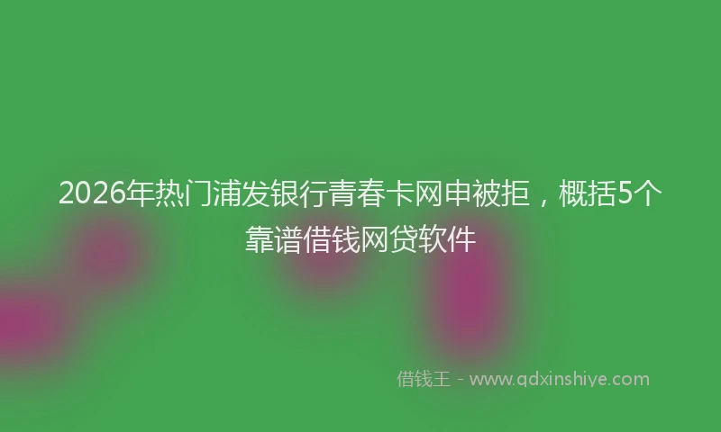 2026年热门浦发银行青春卡网申被拒,概括5个靠谱借钱网贷软件