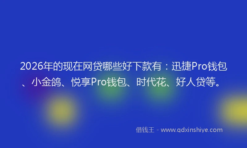 2026年的现在网贷哪些好下款有：迅捷Pro钱包、小金鸽、悦享Pro钱包、时代花、好人贷等。