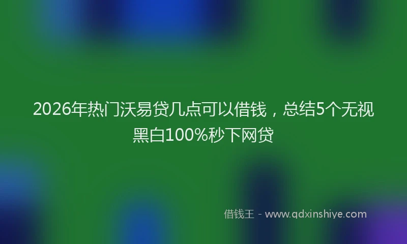 2026年热门沃易贷几点可以借钱，总结5个无视黑白100%秒下网贷