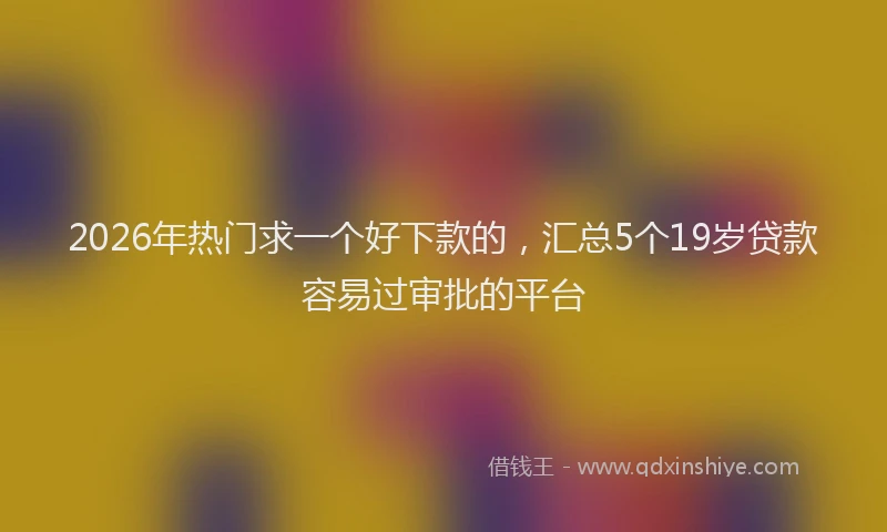 2026年热门求一个好下款的，汇总5个19岁贷款容易过审批的平台