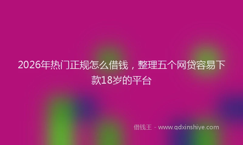 2026年热门正规怎么借钱，整理五个网贷容易下款18岁的平台