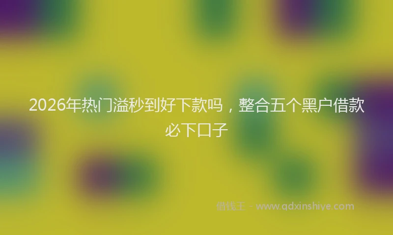 2026年热门溢秒到好下款吗，整合五个黑户借款必下口子