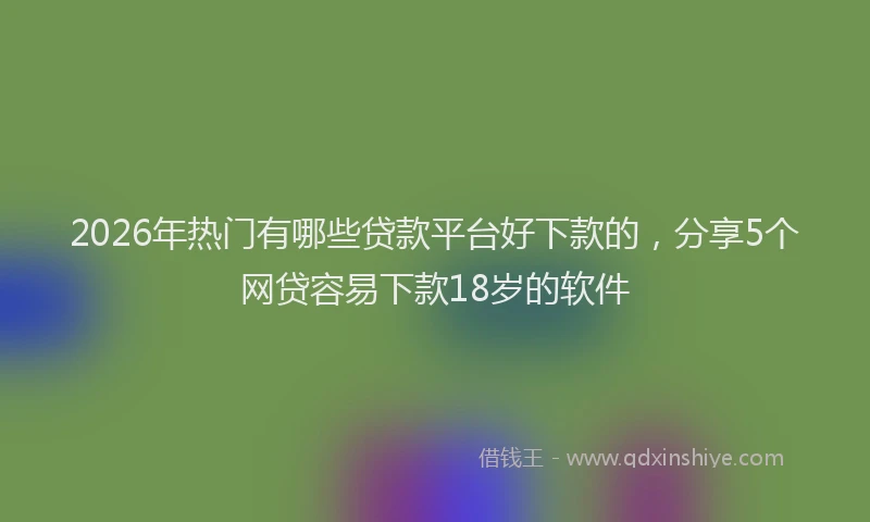 2026年热门有哪些贷款平台好下款的，分享5个网贷容易下款18岁的软件