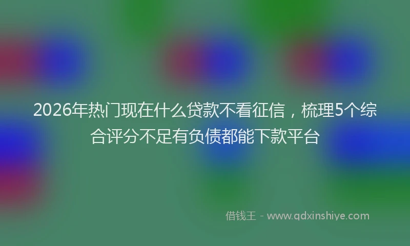 2026年热门现在什么贷款不看征信，梳理5个综合评分不足有负债都能下款平台