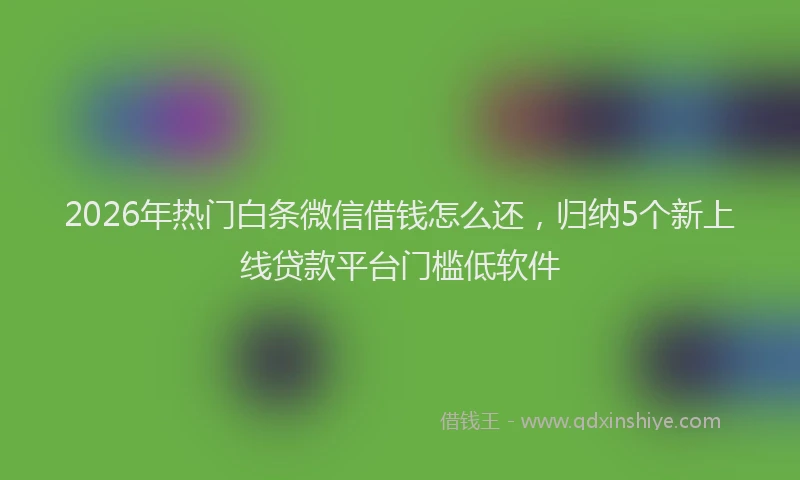 2026年热门白条微信借钱怎么还，归纳5个新上线贷款平台门槛低软件