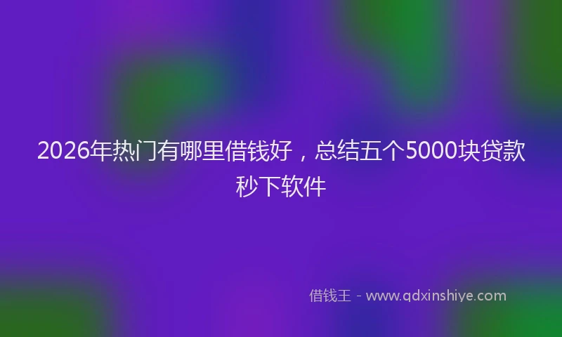 2026年热门有哪里借钱好,总结五个5000块贷款秒下软件