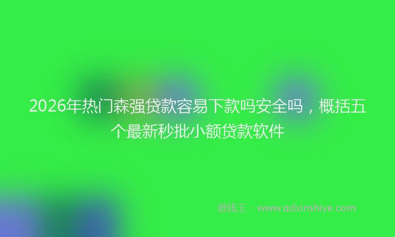 2026年热门森强贷款容易下款吗安全吗，概括五个最新秒批小额贷款软件
