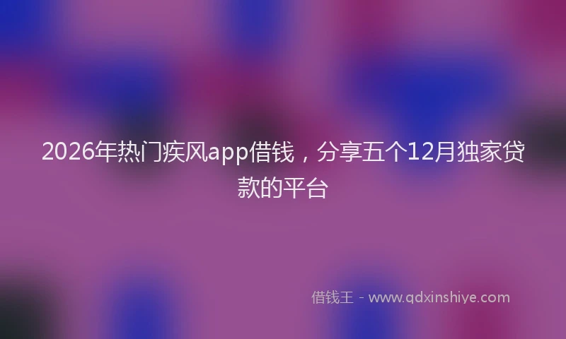 2026年热门疾风app借钱，分享五个12月独家贷款的平台